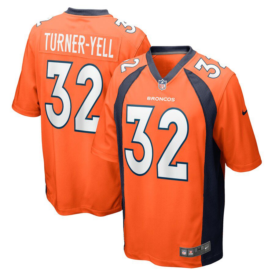 Men Denver Broncos #32 Delarrin Turner-Yell Nike Orange Game Player NFL Jersey->denver broncos->NFL Jersey